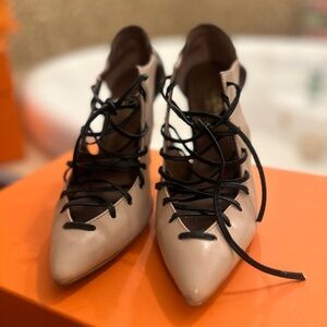 Alessandra leather slingback pumps